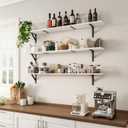WOPITUES Long Wall Shelves 56″W x 8″D, Floating Book Shelves Max Load 65lbs, 56in