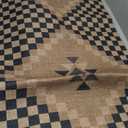 LIVEBOX Easy Jute Runner Rugs for Hallway 2x10, Non Slip Washable Rug Runner, Checkered Extra Long Rugs for Hallways, Ultra Thin Farmhouse Kitchen Rug for Hardwood Floor (Black)