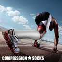 CHARMKING 4 Pairs Compression Socks for Women and Men, Size L/XL