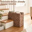 Livole Handwoven Water Hyacinth Stair Basket for Carpeted & Wooden Stairs