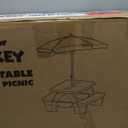 Disney Mickey Mouse - Mesa de picnic de 4 asientos con paraguas y mesa compatible con Lego Delta Children