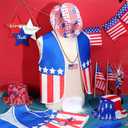 Yahenda 12 Pcs American Flag Costume Man 3 Set USA Patriotic Accessories 4th of July Outfit for 250th Anniversary Party