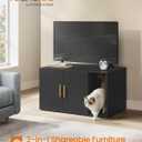 Feandrea Cat Litter Box Enclosure, Double Doors, 31.5 x 19.7 x 17.7 Inches