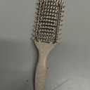 Curl Defining Brush for Curly Hair, Vented Detangling Hair Brush for Wet and Dry Styling, Curved Brush for Shaping and Smoothing Curl Clumps, Lightweight Hair Brush Beige