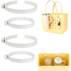 Cup Holder for Bogg Bag 4-Pack White Tumbler Holder for Stanley 30/40ozAdjustable Bogg Bag Accessories InsertDrink Holders Compatible with Simply Southern & Beach Tote Bags