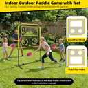 Indoor Paddle Game with Net, Portable Pickleball Set with Net for Family or Solo Fun, All in One Outdoor Sports - Badminton, Pingpong, Tennis for Lawn, Backyard, Camping, Beach