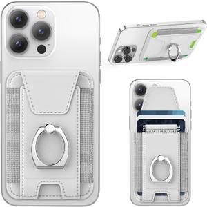 For Magsafe Wallet with Grip, 6-Card Holder, Stronger Magnetic Card Wallet Holder for iPhone 17/16/15, iPhone 14/13/12 Series, Leather Magnetic Phone Wallet with Privacy Flap, RFID Blocking, Grey (Gray)