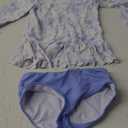 Baby/Toddler Girls Rash Guard 2-Piece Swimsuit Set - Long Sleeve Bikini Periwinkle Butterfly Garden, 7