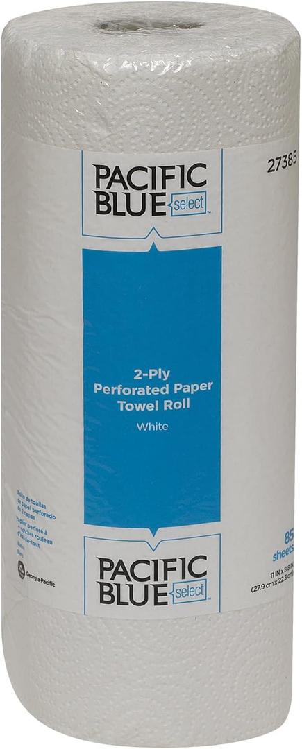2 x Georgia-Pacific Pacific Blue Select 2-Ply Perforated Paper Towel Rolls by GP PRO, 27385, Sheet Roll (White)