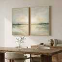 Framed Sage Green Abstract Landscape Wall Art for Living Room, Set of 2, 20" W x 30" H x 2Pcs