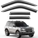 Out-Channel Window Rain Guards Fit for 2021-2026 Ford Bronco Sport, Extra Durable Window Visors Vent Visors Vent Shades Wind Deflector Dark Smoke Car Tape-on with Thicker 4PCS