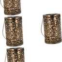 Happyyami 3pcs Garden Solar Light Solar Lights Courtyard Solar Powered Garden Lamp Animal Driveway Light Garden Stake Light Retro Metal Lantern Table Lamp Led Decor Hollow Out Nimh Batteries