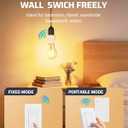 DEWENWILS Remote Control Light Bulb Socket, Wireless Light Switch for Pull Chain Light Fixture, E26 E27 Bulb Base, No Wiring, ETL Listed(1 Wall Mounted Switch+2 Socket)