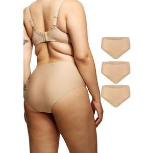 LEAKPROOF2.0 Seamless Mid Rise Brief Period Underwear for Women | Period Panties Holds 6 Tampons | Leak Proof Incontinence Underwear (S/M, 3-Beige)