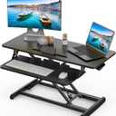 SMUG Standing Desk Converter Height Adjustable Desk Riser Sit Stand Desk, 36 inch Home Office Desk with Keyboard Tray, Dual Monitor and Laptop Workstation