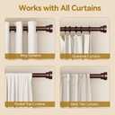 YaFex Curtain Rods 32-118 Inch, Heavy Duty 1 Inch Adjustable Curtain Rod for Windows, Bronze Long Window Treatment Rods, Modern Design, Easy Installation