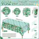 LemonRoad 452 Pcs Hawaiian Luau Party Decoration for 50, Tropical Hawaiian Paper Plates Napkins Cups Tablecloth Cutlery Straws Aloha Palm Leaf Flower Tableware for Summer Beach Birthday Party Supply