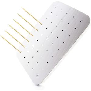 Food Display Wooden Skewer Holder For Appetizer Skewers. Impress your Guests And Serve Your Skewers For Fruit Kabobs Or Cocktail Sticks On This Food Skewer Holder Made Of Oak Wood In White Color