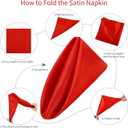 Aneco 16 Pack Square Satin Napkin Bright Silk Table Napkin Soft Smooth Fabric Table Napkin for Wedding Banquet Party Decoration, Red, 17 x 17 Inch