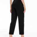 2 Pack Women's Golf Pants with Deep Pockets Stretch 7/8 Ankle Sweatpants for Athletic, Work, Travel, Lounge (Black, S)