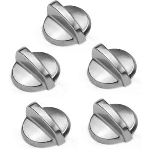 Fetechmate WB03T10325 Heavy Metal Knobs Compatible with G.E Cooktop Burner Stove Control Knobs Replace 2691864 AP5690210 PS3510510 EAP3510510 (5 Pack)