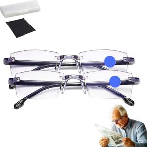 fantastics Glasses Near And Far Sight,Intelligent Zoom Rimless Anti-Blue Light Presbyopia Glasses
