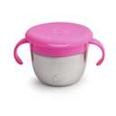 Munchkin Snack+ Stainless Steel Snack Catcher Cup with Lid, 9 Ounce, Pink, 1 Pack