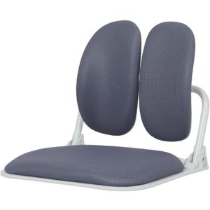 Premium Dual-Backrests Made in Korea Ergonomic Floor Chair with Back Support - Meditation Chair, Floor Gaming Chair, Reading Chair, Floor Chairs for Adults, Foldable Chair (Grey)