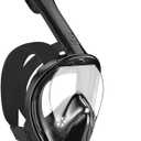 Kids Snorkel Mask Full Face, Snorkeling Gear for Kids with Camera Mount, 180 Degree Panoramic View Snorkeling Set Anti-Fog Anti-Leak