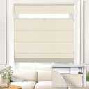 No Drill Top Down Bottom Up Roman Shades, 42×64in, Beige | 100% Blackout Fabric, Privacy Protection, UV Protection, Child and Pet Safety