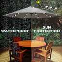 Blissun 9 ft Solar Umbrella, 32 LED Lighted Patio Umbrella, Table Market Umbrella, Outdoor Umbrella for Garden, Deck, Backyard, Pool and Beach (Grey)