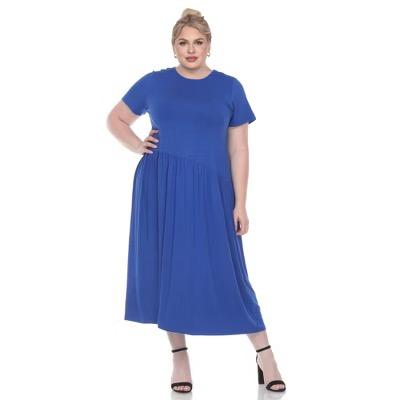PRETTYGARDEN Women Dress Blue, Size XXL