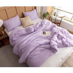 ROSGONIA Full Size Comforter Sets for Girls Boys Teens Lavender, 3pcs (1 Boho Comforter & 2 Pillowcases) Lightweight Kids Comforter Sets Blanket (Lavendar)