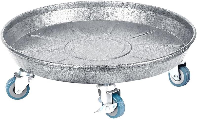 Plant Caddy with Wheels, Heavy Duty Plant Stand with Universal Wheels (16 inch, Silver)