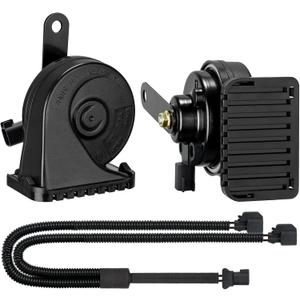 Farbin Car Horn Compatible with Ford/GMC/Chevrolet/Ram/Tesla 12V 130dB Loud Dual-Tone Snail Horns for Ford with 1 to 2 Plug Wiring Harness