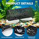 5 Pcs Betta Fish Hammock & Toys Set, Black | Aquarium Tunnel, Floating Mirror, Hammock, Leaf Pad & Exercise Ring, Hiding & Feeding Decor for Shrimp & Small Fish Tanks