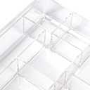 ZEXALOR 8-Section Clear Drawer Organizer, Large Acrylic Drawer Divider Tray for Desk,Bathroom,Office Makeup,Junk, Plastic Drawers Organizer 13.7" x 8.7" x 2" (8-Section)