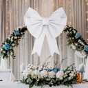 Leinuosen Large Whiter Bow Party Decorations Big Twist Tie Bows Giant 30 Inch Coquette Birthday Decorations Wreath Wall Hanging Tree Topper Decor for Home Bachelorette Wedding Bridal Shower