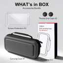 2 x CoBak Large Capacity Carrying Case for Nintendo Switch 2 (2025) - 3 in 1 Accessories Bundle with 2 Screen Protectors, Thumb Grip Caps, 24 Game Cartridges, Hard Shell Portable Travel Pouch, Gray