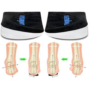 Unribeau 3 Layers Adjustable Supination & Pronation Correction Heel Insoles,Self-Adhesive Medial & Lateral Heel Wedge Inserts for Foot Alignment, Knee Pain, Bow Legs (Black, L: W: 7.5-12 / M: 7-11)