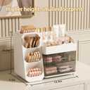 Large Capacity Makeup Organizer Countertop with Makeup Brush Holder for Vanity, Thickened Material, Bathroom Countertop Organizer Skin Care Perfumes Storage, Teen Girl Gifts for 12-23 Yearwhite
