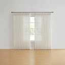 RENAISSANCE HOME FASHION Simplicity Sheer Pinch Pleated Drape Pair – Elegant Window Treatment for Living Room, Bedroom, and Dining Room, 72” x 63", Beige