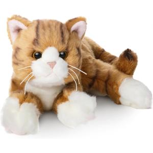 Bearington Collection 15-Inch Tabby Cat Plush Toy - Realistic Stuffed Animal for Kids - Orange Stuffed Cat