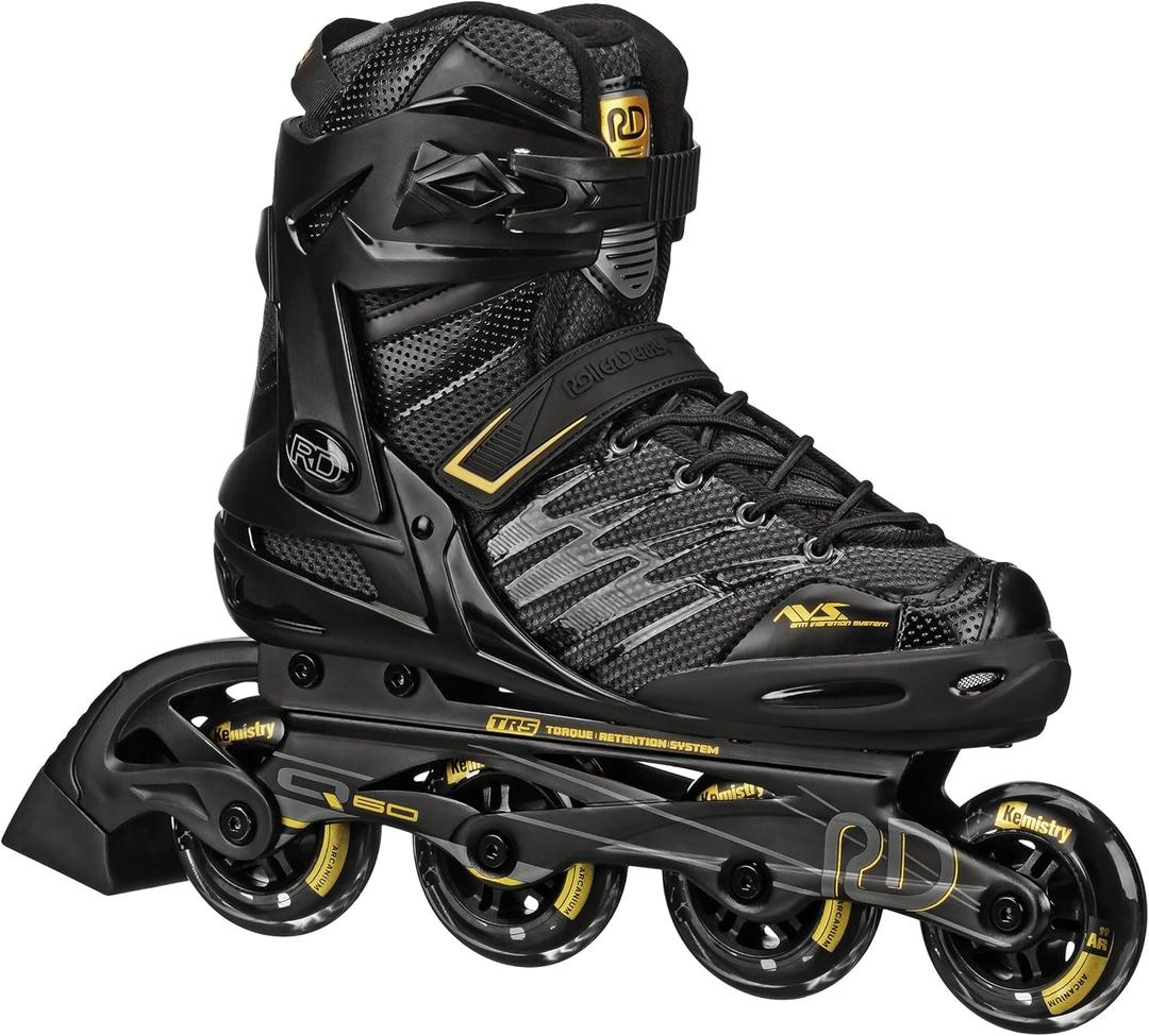Roller Derby AERIO Q-60 Men's Inline Skates (US 11/UK 10, Black/Gold)
