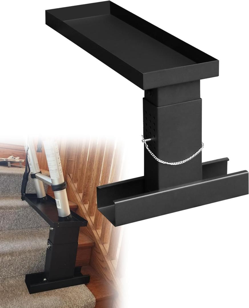 Extender Ladder Leveler for Stairs - Adjustable Stabilizer 12.2-18.11, Base Leveling Tool for Extension and Single Ladders, High Strength Ladder Support Platform