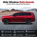 Canvcle Grand Cherokee L Rain Guards - Window Visors for Jeep Grand Cherokee L 2021-2025 2026, Outside-Mount Tape-On Side Window Wind Deflectors for Grand Cherokee L Accessories, Vent Visors 4PCS