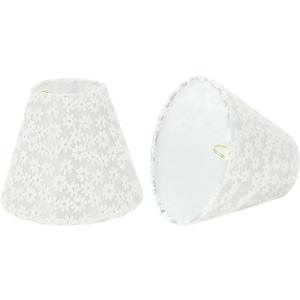 Aspen Creative 32113-2A, Hardback Empire Clip-On Chandelier Lamp Shade, White, 3" Top x 6" Bottom x 5" Slant Height, Set of 2