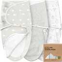 Baby Swaddle Sleep Sacks with Zipper - 3-Pack Swaddles for Newborns 0-3 Months, Infant, Baby Girls, Boys, Soft & Durable Newborn Sleep Sack, Easy Diaper Change Swaddling Blanket (Aspire, OS)