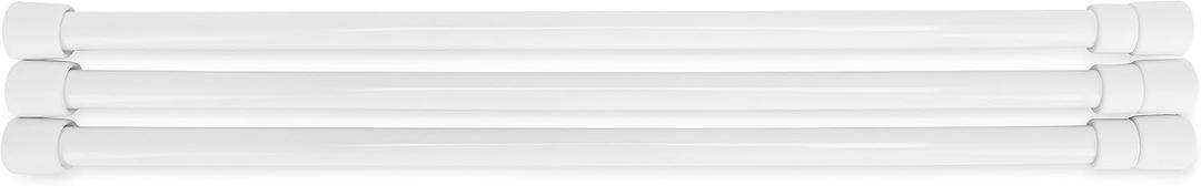 Camco 44053 28" RV Refrigerator Bar, Holds Food and Drinks in Place During Travel, Prevents Messy Spills, Spring Loaded and Extends Between 16" and 28" - White (Pack of 3) (44074)
