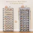 Covered Shoe Rack Tall Metal Shoes Rack Organizer for Entryway Garage Closet Tall Shoe Shelf Shoe Storage Cabinet Free Standing Large Garage Shoes Racks Organizer (23L x 12W)